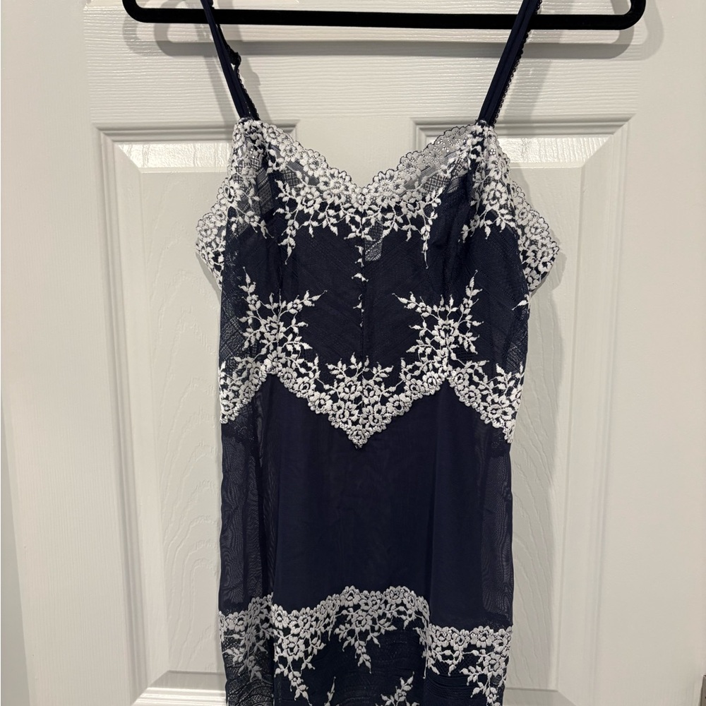 Wacoal Navy and White Lace Lingerie